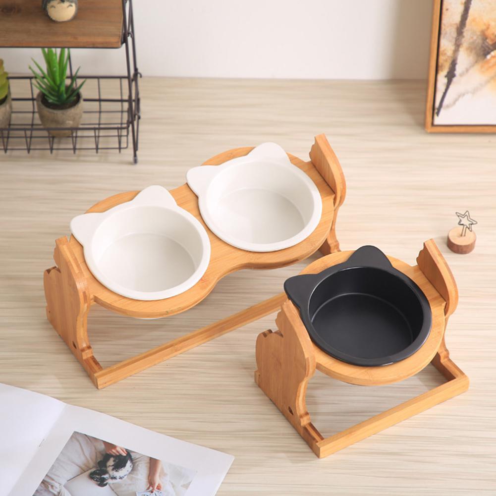 KittyEars™ Ceramic Pet Bowl with Stand