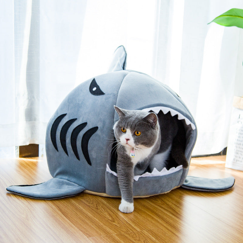 Cozy Shark Den – Dual-Purpose Pet Bed