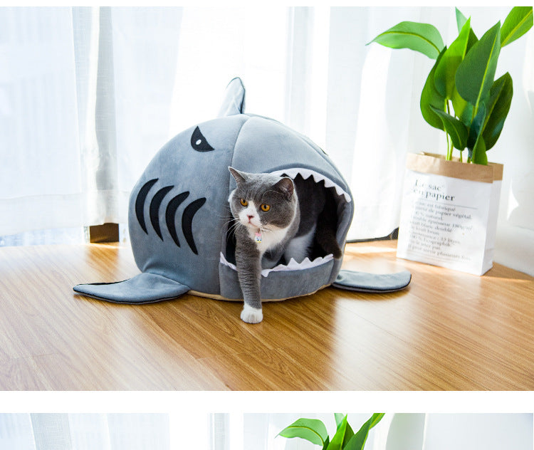 Cozy Shark Den – Dual-Purpose Pet Bed