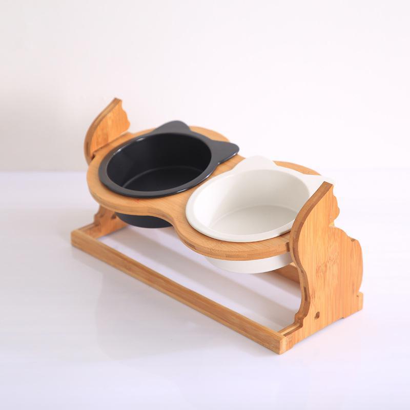 KittyEars™ Ceramic Pet Bowl with Stand