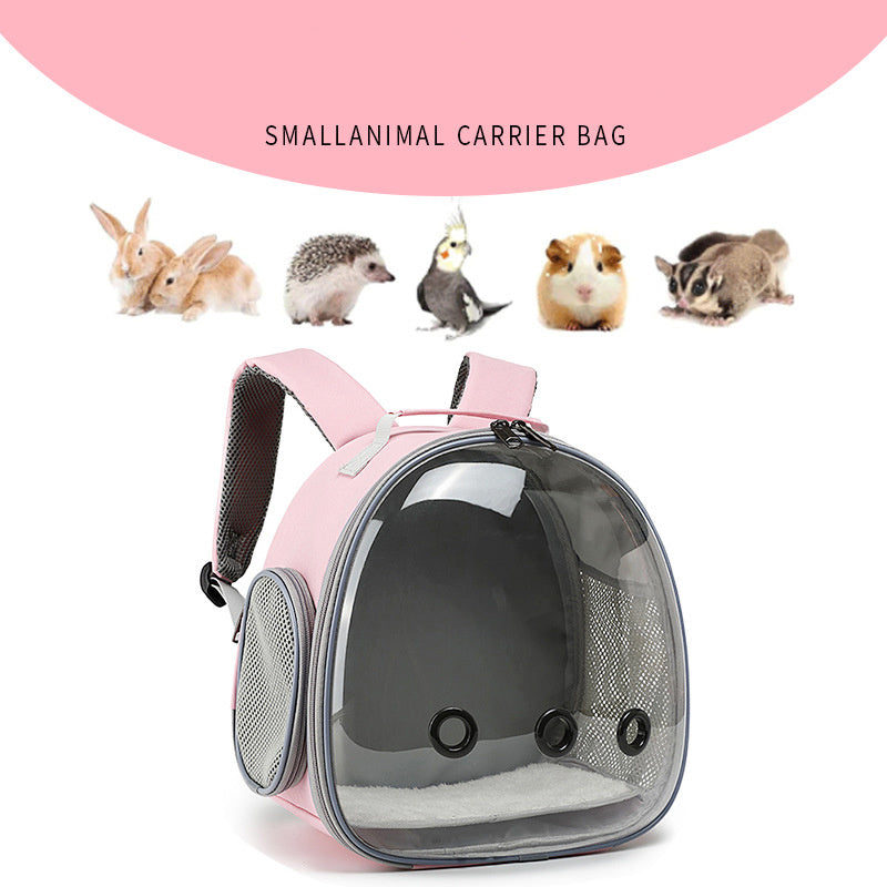 Pet Backpack Hamster Carrier Transparent Small Animal