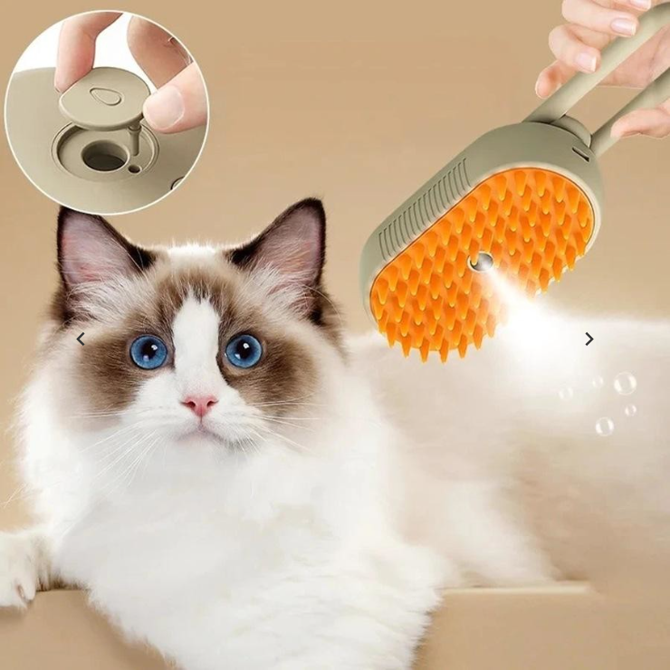 Steamy Pet Grooming Brush: 3-in-1 Electric Spray Comb for Cats and Dogs