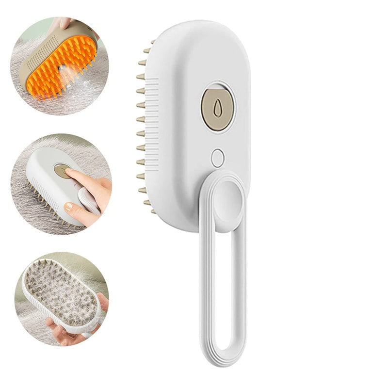 Steamy Pet Grooming Brush: 3-in-1 Electric Spray Comb for Cats and Dogs